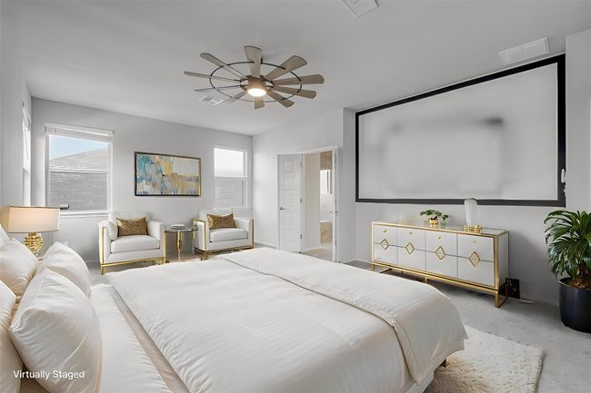 Bedroom featuring carpet flooring and ceiling fan | Image 18