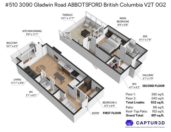 510 - 3090 Gladwin Road, Condo with 1 bedrooms, 1 bathrooms and 1 parking in Abbotsford BC | Image 2