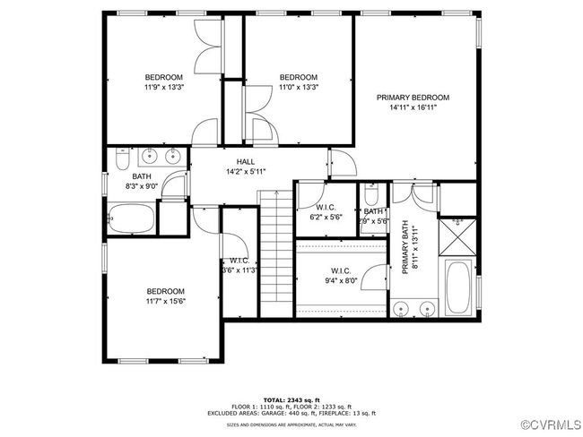 Upper level floor plan with spacious bedrooms and laundry room. | Image 41