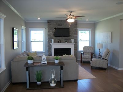 Stone Fireplace in Family Room, Recessed Lighting Thru-out | Image 3