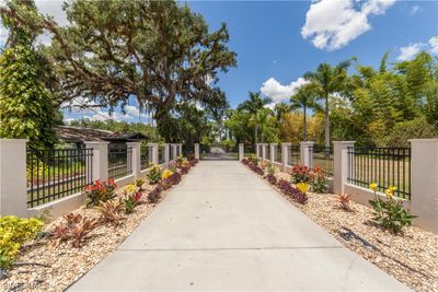 Entrance gate plenty of room to pull in with motor coach: 2920 Fort Denaud Road, Fort Denaud/LaBelle, FL 33935, 8 acre island on Caloosahatchee River | Image 3