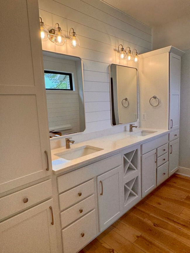 Beautiful private bath with tile shower, soaking tub, vanity with a ton of storage and dual vanity | Image 13