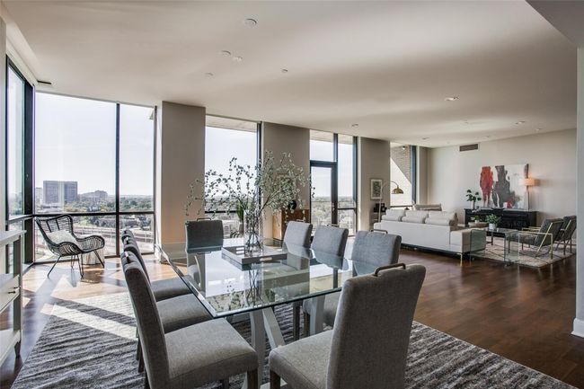 Large dining room opens to main living room & large balcony with wonderful views of Downtown! | Image 12