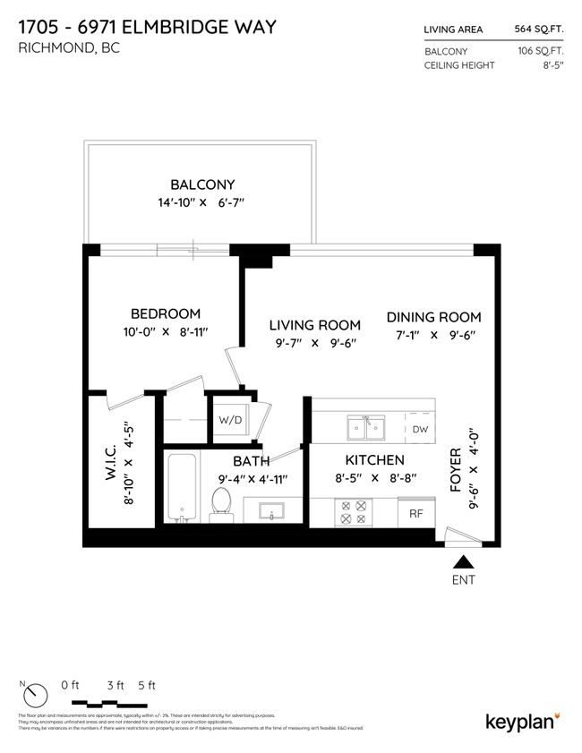 1705 - 6971 Elmbridge Way, Condo with 1 bedrooms, 1 bathrooms and 1 parking in Richmond BC | Image 39
