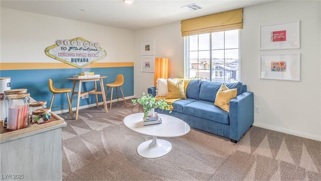 Photo is representational only; actual home finishes may vary. Living room featuring carpet flooring and baseboards | Image 14