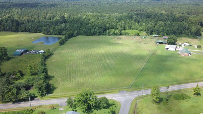 Drone / aerial view of a forest and a large body of water | Image 4