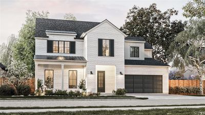 View of front of property featuring central AC unit, a garage, and a front lawn | Image 1