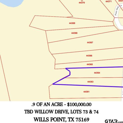 TBD Willow Drive, Lots 73 &Amp; 74, Wills Point, TX, 75169 | Card Image