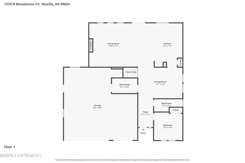 1370 N Bloodstone Cir, Wasilla, AK, 99654-6154 | Card Image