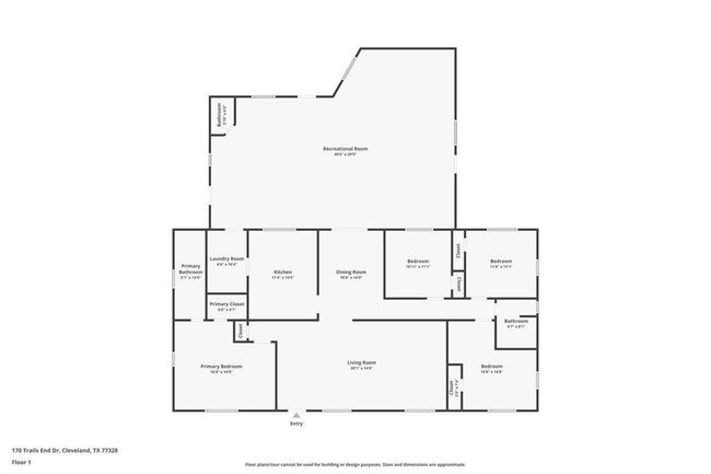 170 Trails End Dr, House other with 4 bedrooms, 3 bathrooms and null parking in Cleveland TX | Image 26