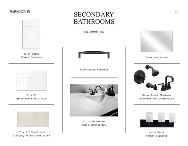 Farmhouse Look Palette 4: Secondary Bathroom Selection Sheet (*Artist rendering used for illustration purposes only.) | Image 23