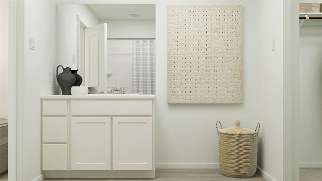 Full bath with vanity and wood finished floors | Image 9