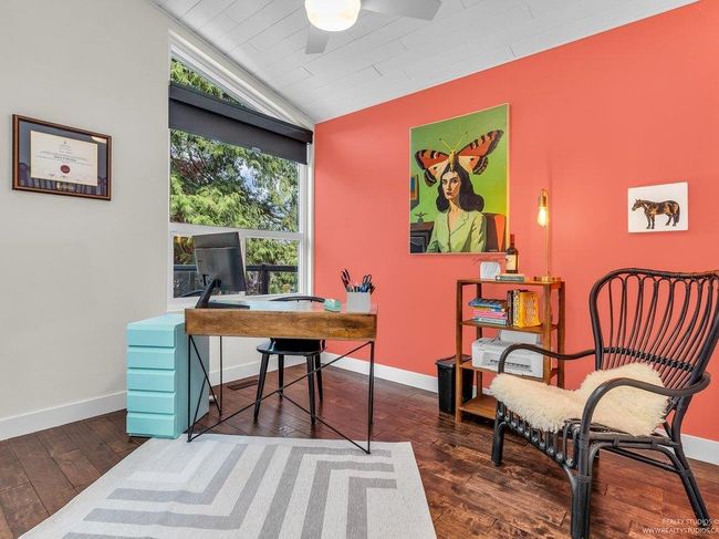 Gorgeous west facing bedroom looking onto the stunning tree outside with new ceiling fan, lighting, baseboards.... Very private and bright with new large window, new closet system and doors! | Image 28