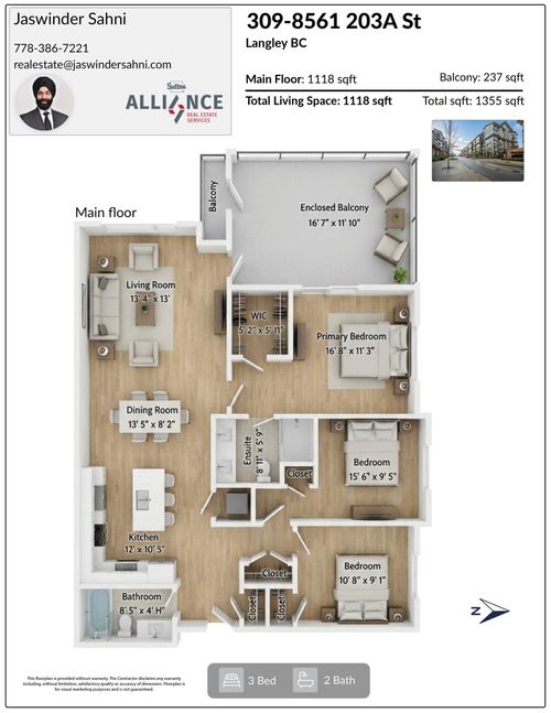 309-8561 203a St, Langley, BC, V2Y3L7 | Card Image