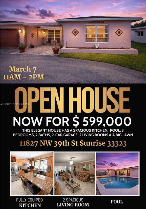 11827 Nw 39th St, Sunrise, FL, 33323-3619 | Card Image