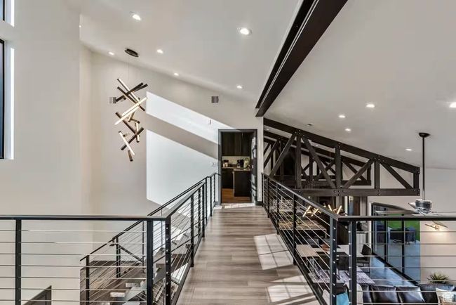 Stairs featuring recessed lighting, visible vents, and wood finished floors | Image 32