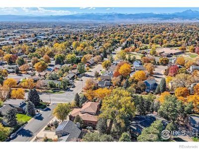 Ariel from Fox Hill looking west to the Rocky Mountains over downtown Longmont. | Image 1