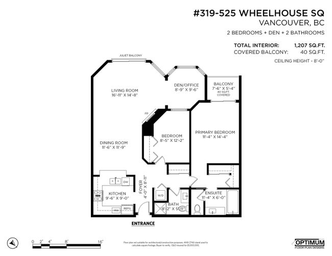 319 - 525 Wheelhouse Square, Condo with 2 bedrooms, 2 bathrooms and 1 parking in Vancouver BC | Image 22