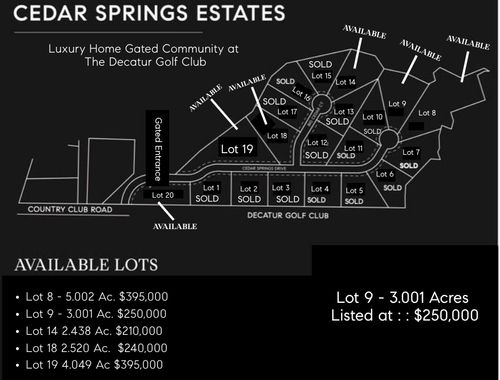 Lot 9 Cedar Springs Drive, Decatur, TX, 76234 | Card Image