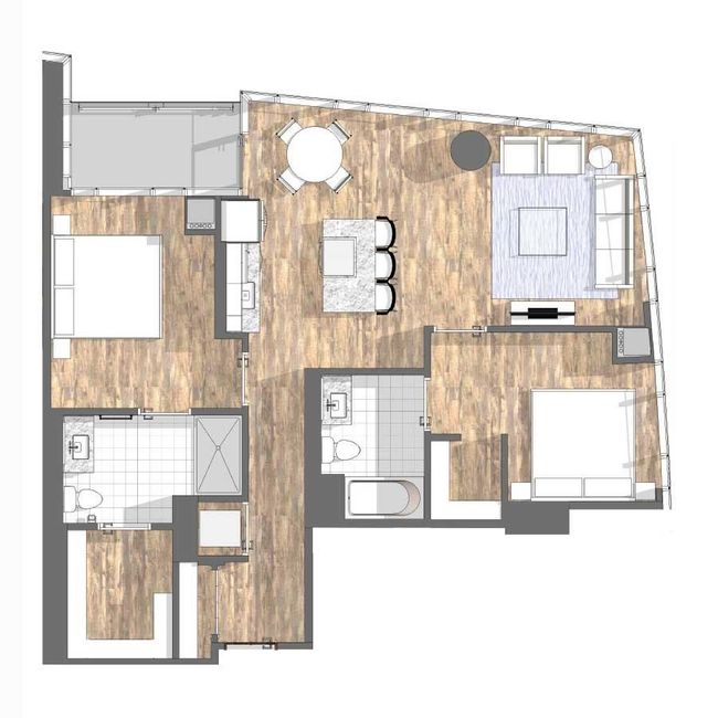 3404 floor plan, featuring two ensuites, a private balcony, and unbeatable views. | Image 60