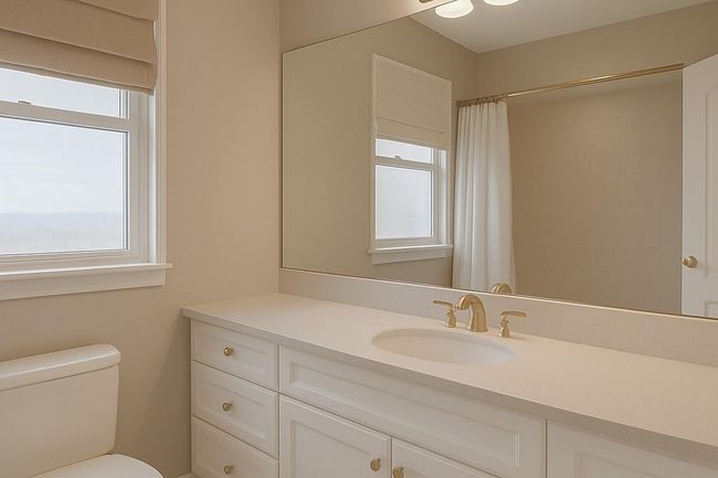 Bathroom with healthy amount of natural light, vanity, and a shower with curtain | Image 18