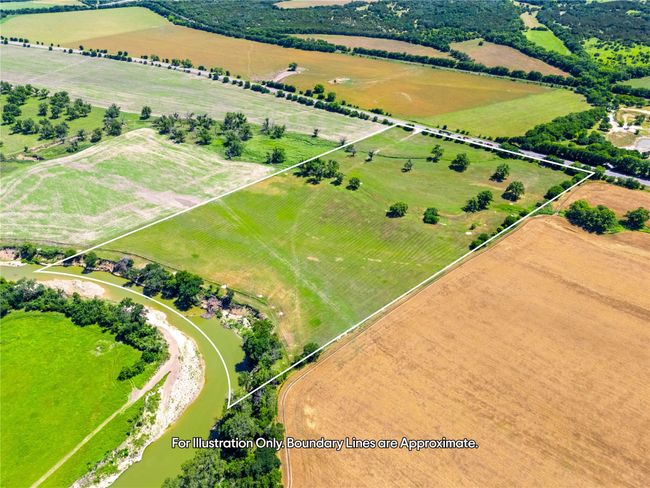 View of rural area featuring property parcel outlined, a pastoral area, and large plots for crops | Image 6