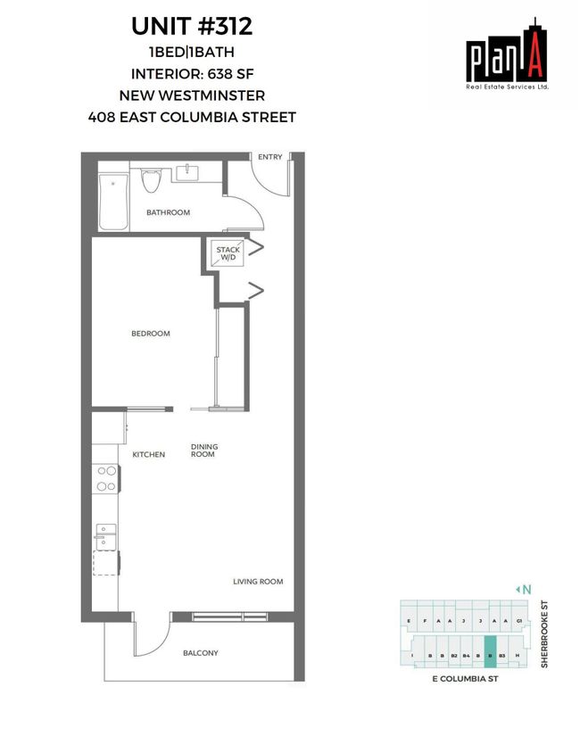 312 - 408 East Columbia, Condo with 1 bedrooms, 1 bathrooms and null parking in New Westminster BC | Image 4