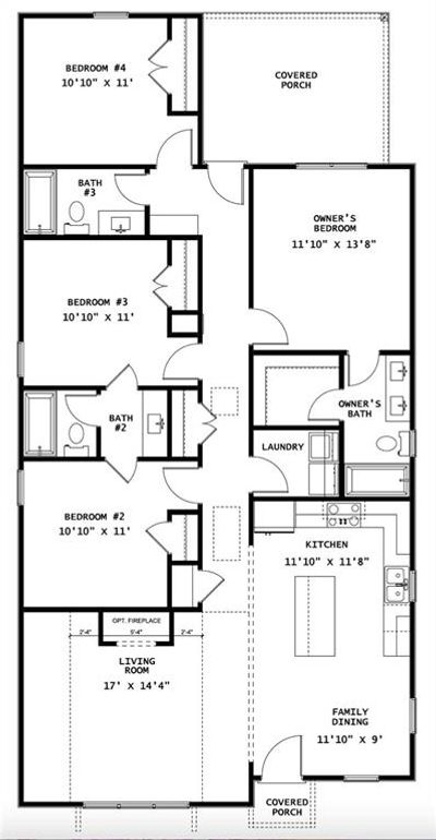 Floor Plan of The Emily Lot 74 Optional Fireplace | Image 3