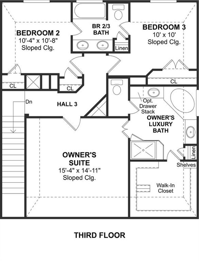 The Rome II floor plan by K. Hovnanian Homes. 3rd Floor shown. *Prices, plans, dimensions, features, specifications, materials, and availability of homes or communities are subject to change without notice or obligation. | Image 6