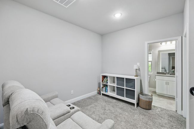 Sitting room with recessed lighting, baseboards, and carpet floors | Image 19