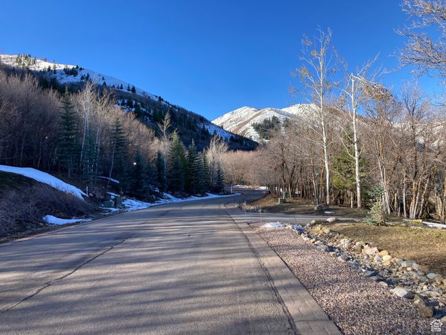 View of street with a mountain view and a view of trees | Image 4