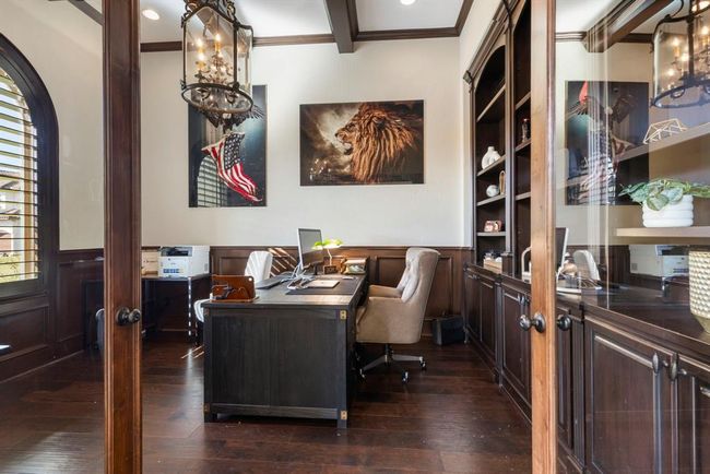 Elegant Home Office with Custom Shelving | Image 6