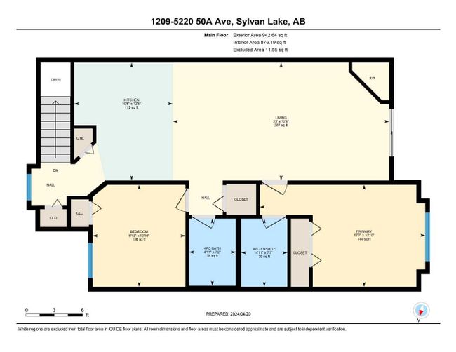 1209 - 5220 50 A Avenue, Home with 2 bedrooms, 2 bathrooms and 1 parking in Sylvan Lake AB | Image 24