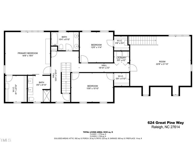 624 Great Pine Second Floor Layout & SqF | Image 75