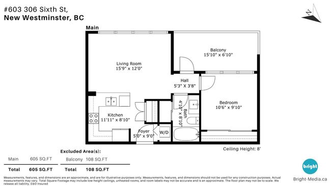603 - 306 Sixth St, Condo with 1 bedrooms, 1 bathrooms and 1 parking in New Westminster BC | Image 30