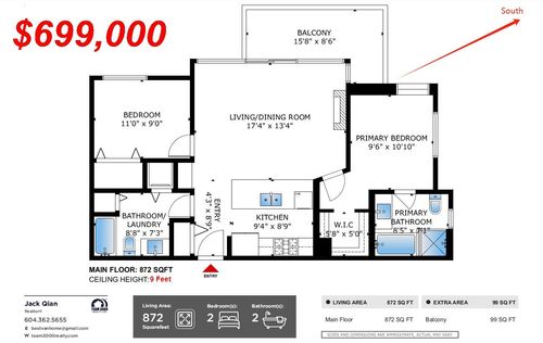 1808 - 7088 18 Th Avenue, Condo with 2 bedrooms, 2 bathrooms and 1 parking in Burnaby BC | Card Image