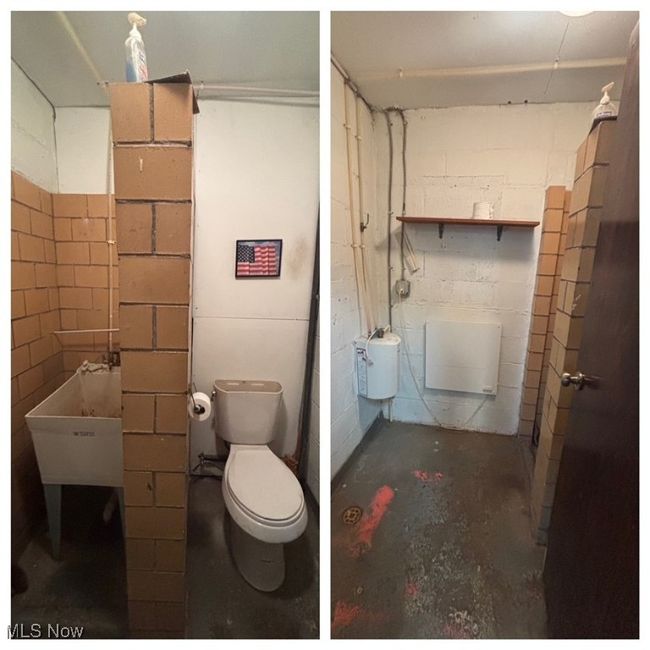 Bathroom with concrete floors, sink, and toilet | Image 11