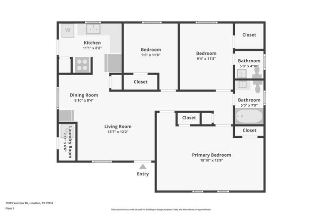 11055 Vailview Dr, House other with 3 bedrooms, 2 bathrooms and null parking in Houston TX | Image 10