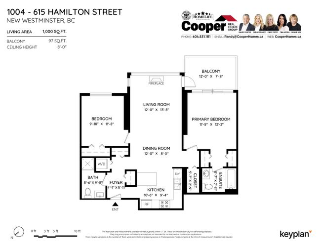 1004 - 615 Hamilton Street, Condo with 2 bedrooms, 2 bathrooms and 1 parking in New Westminster BC | Image 40