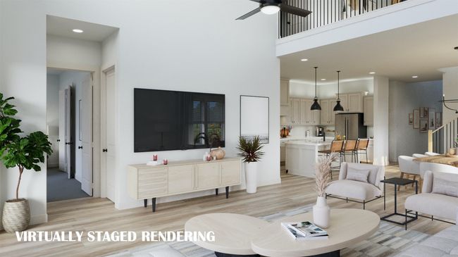With the main floor family room open to the upstairs game room, you can enjoy entertaining on multiple levels! VIRTUALLY STAGED RENDERING | Image 8