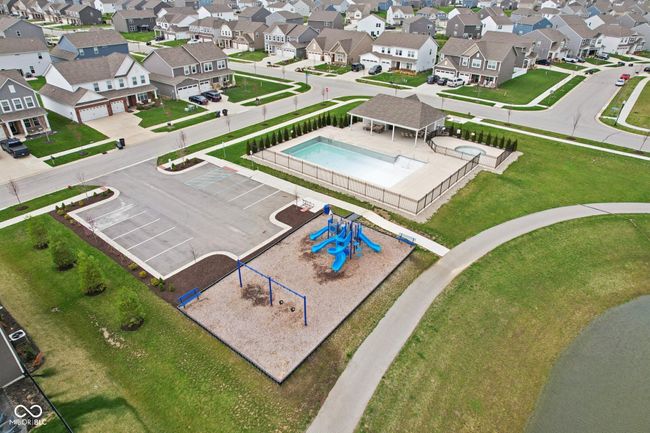 aerial view of residential area featuring a pool area | Image 48