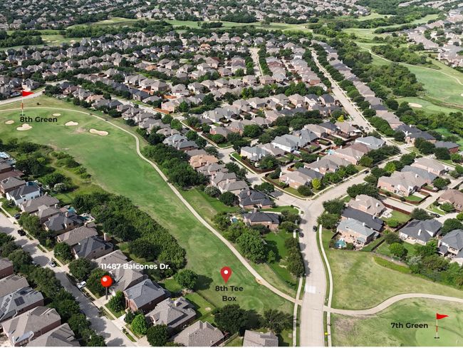 Aerial overview of property's location with nearby suburban area and a golf club | Image 33