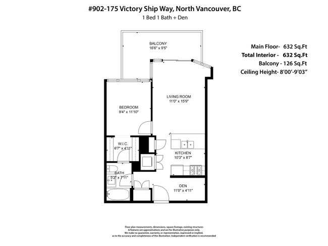 902 - 175 Victory Ship Way, Condo with 1 bedrooms, 1 bathrooms and 1 parking in North Vancouver BC | Image 35
