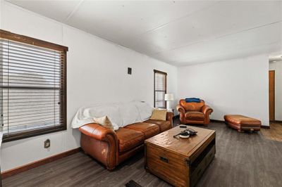 Living room featuring dark wood-type flooring | Image 2