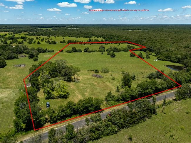 Overview of rural landscape with property parcel outlined | Image 37