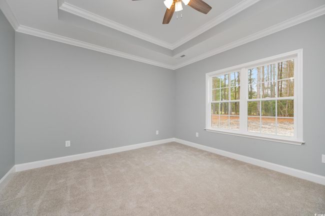 Spare room featuring carpet, a tray ceiling, and ornamental molding | Image 15
