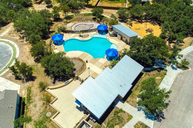 View from above of property featuring a pool | Image 27