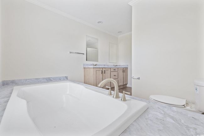 Full bath with a tub to relax in, double vanity, and crown molding | Image 31