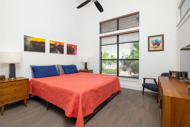 Primary bedroom with high ceilings and ceiling fan | Image 28