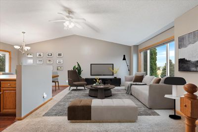 Virtually staged living room/great room. | Image 3